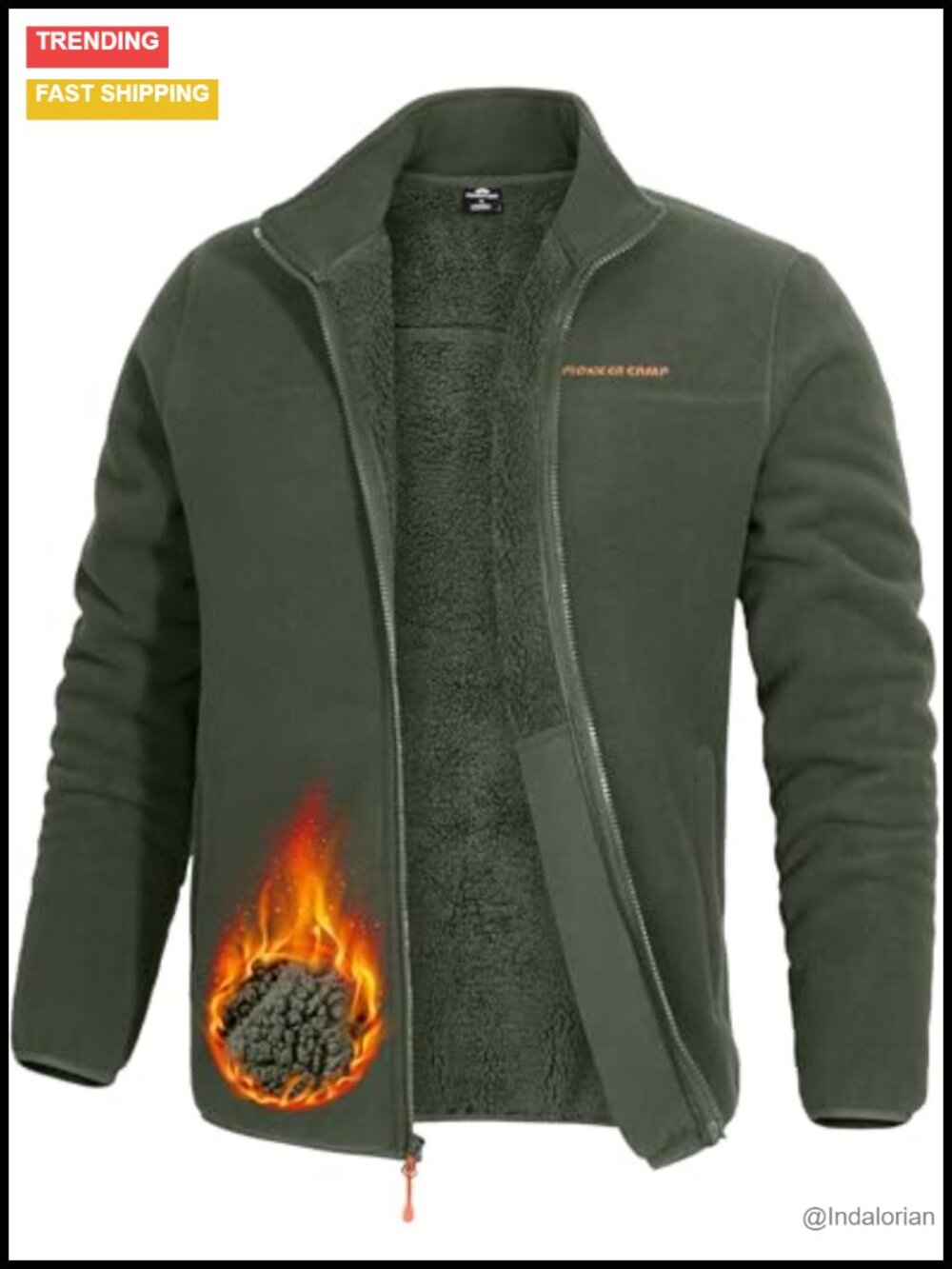 Men's Polar Fleece Sherpa Lined Jacket Full Zip Warm Winter Coat with Pockets